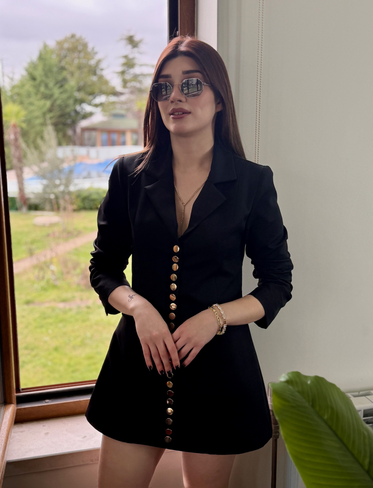 Premium Aktif Pat Düğmeli Ceket Elbise 