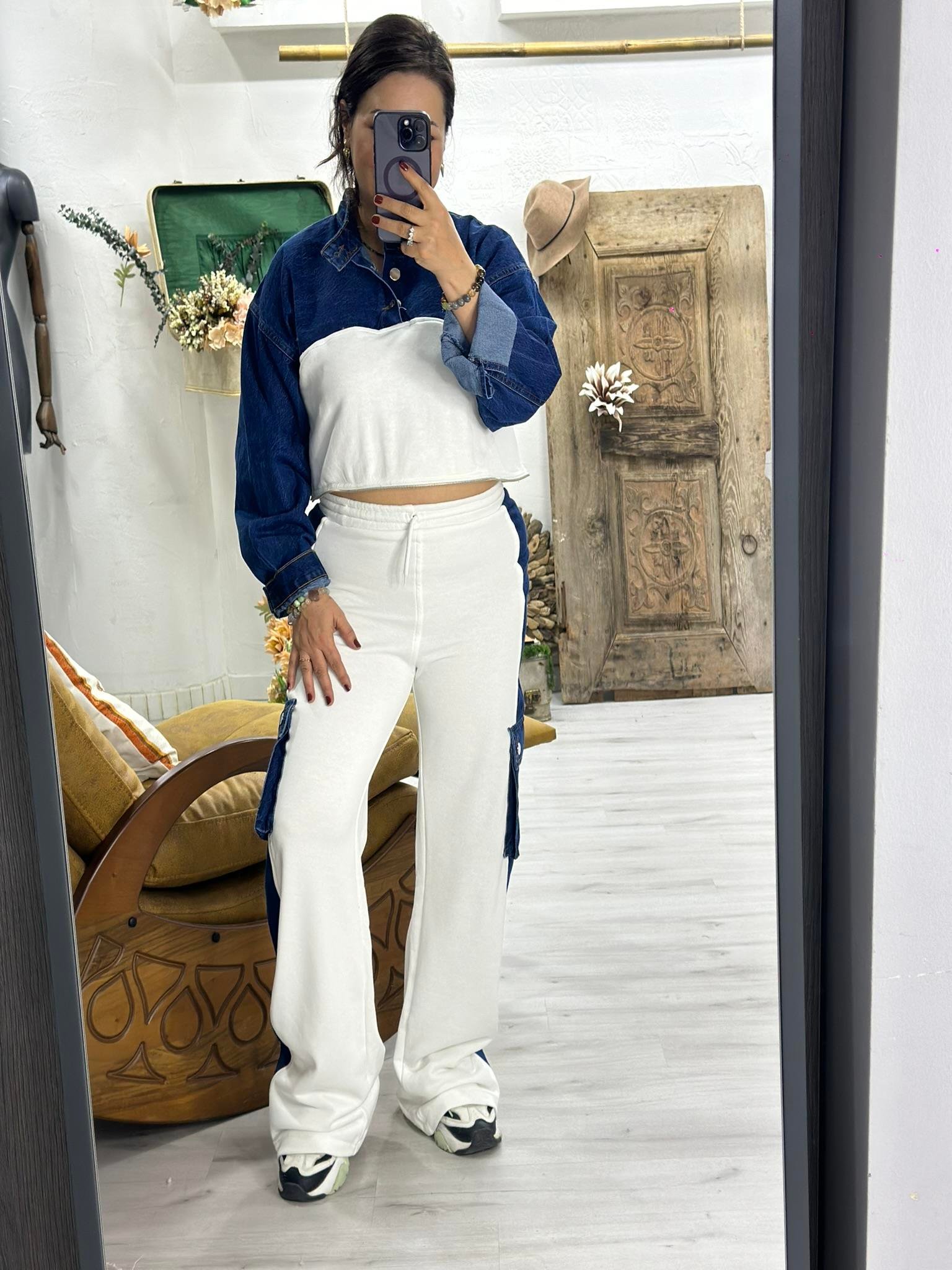 Premium Kalite Üç İplik Ve Jean Kumaş İkili Eşofman Takım 