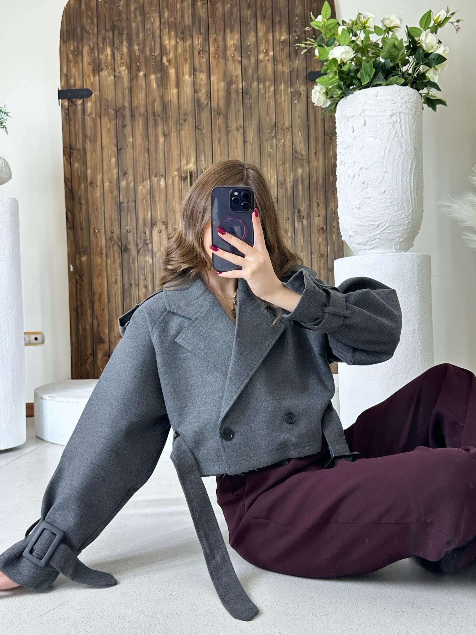 Premium Seri Kısa Kaşe Trenç