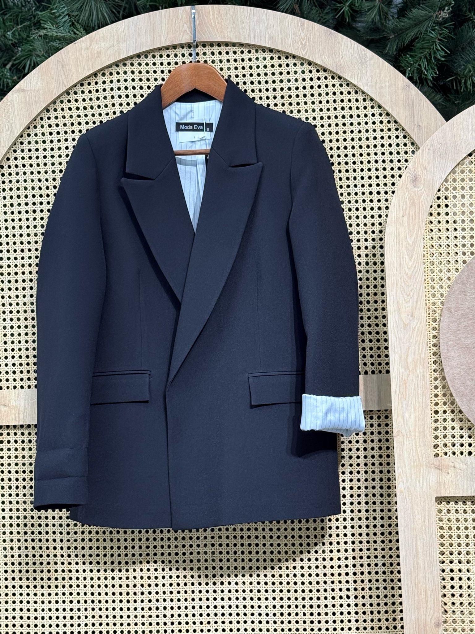 Premium Series Dubble Kumaş İçi Astarlı Vatkalı Düğmesiz Blazer Ceket