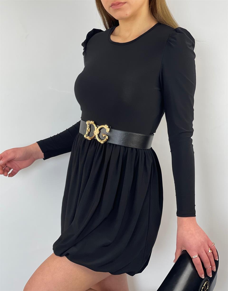 Sandy Kumaş Balon Etekli Elbise