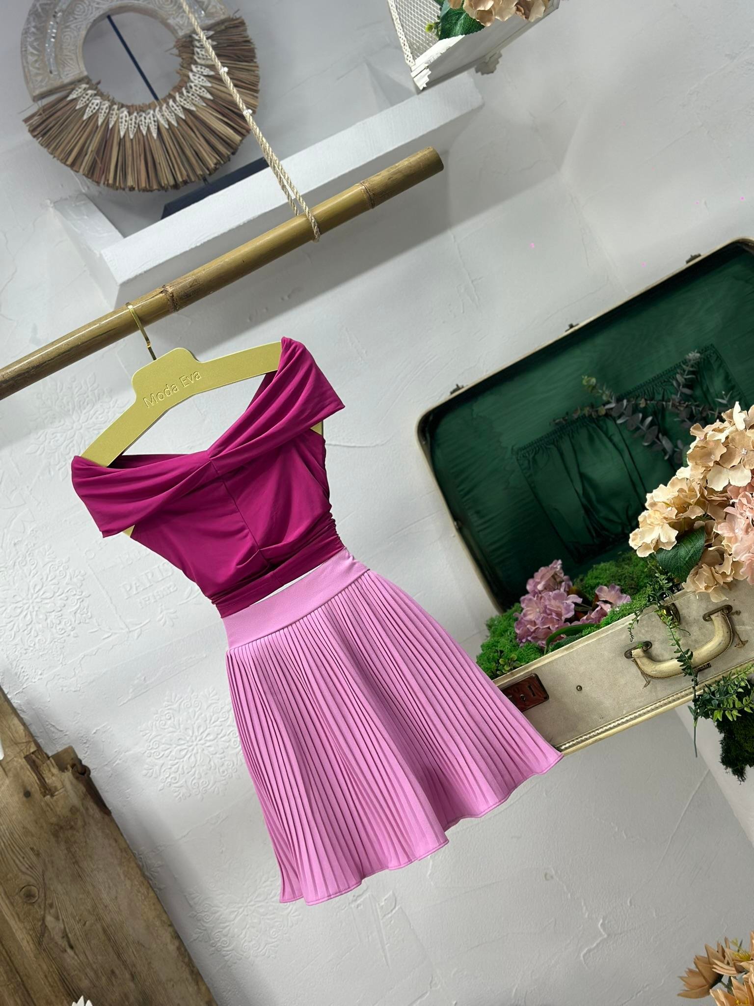 Sandy  Kumaş Büzgü Dikişli Düşük Omuz Bluz 