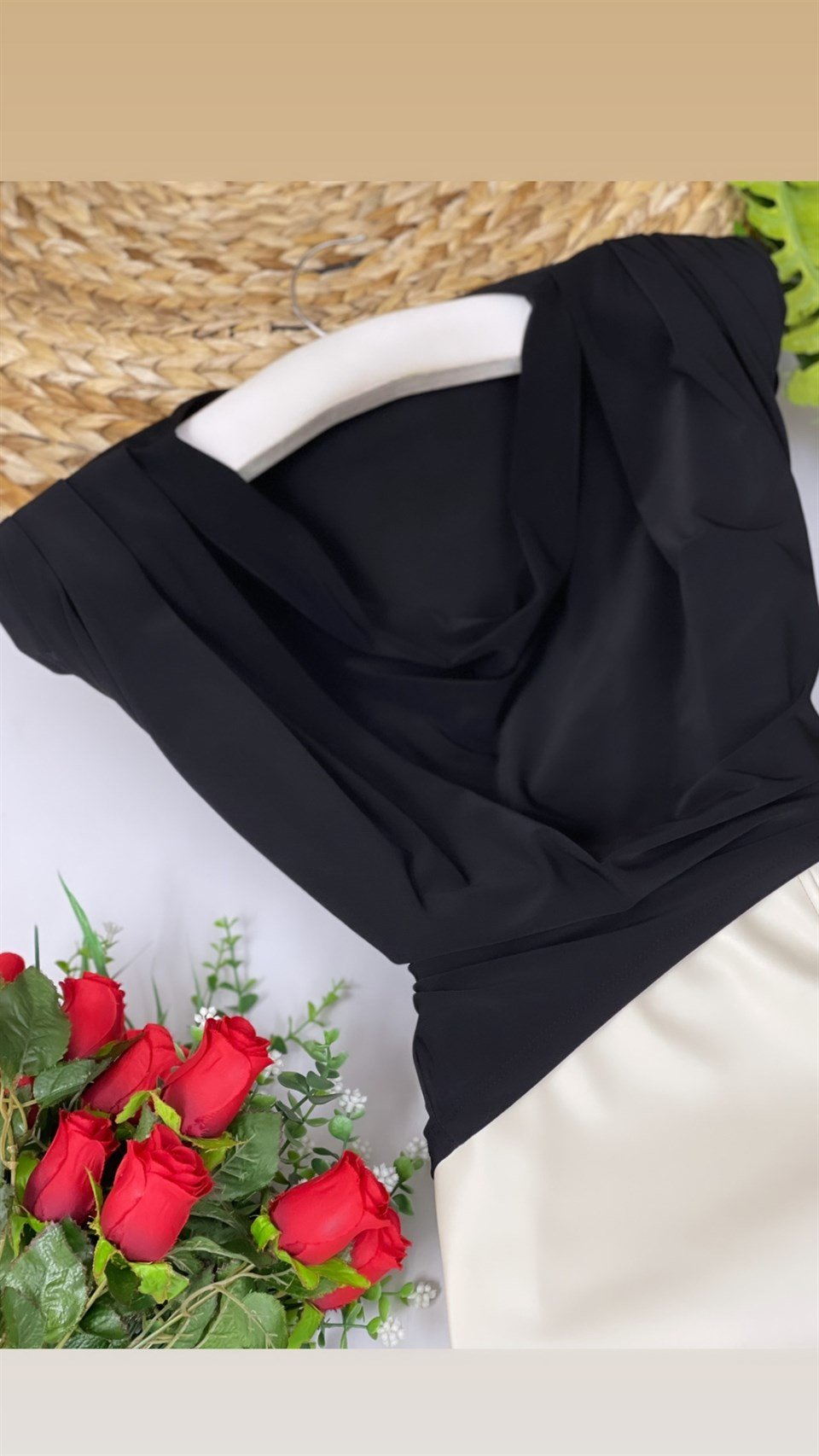 Sandy Kumaş Degaje Yaka Vatkalı Rahat Kalıp Bluz 