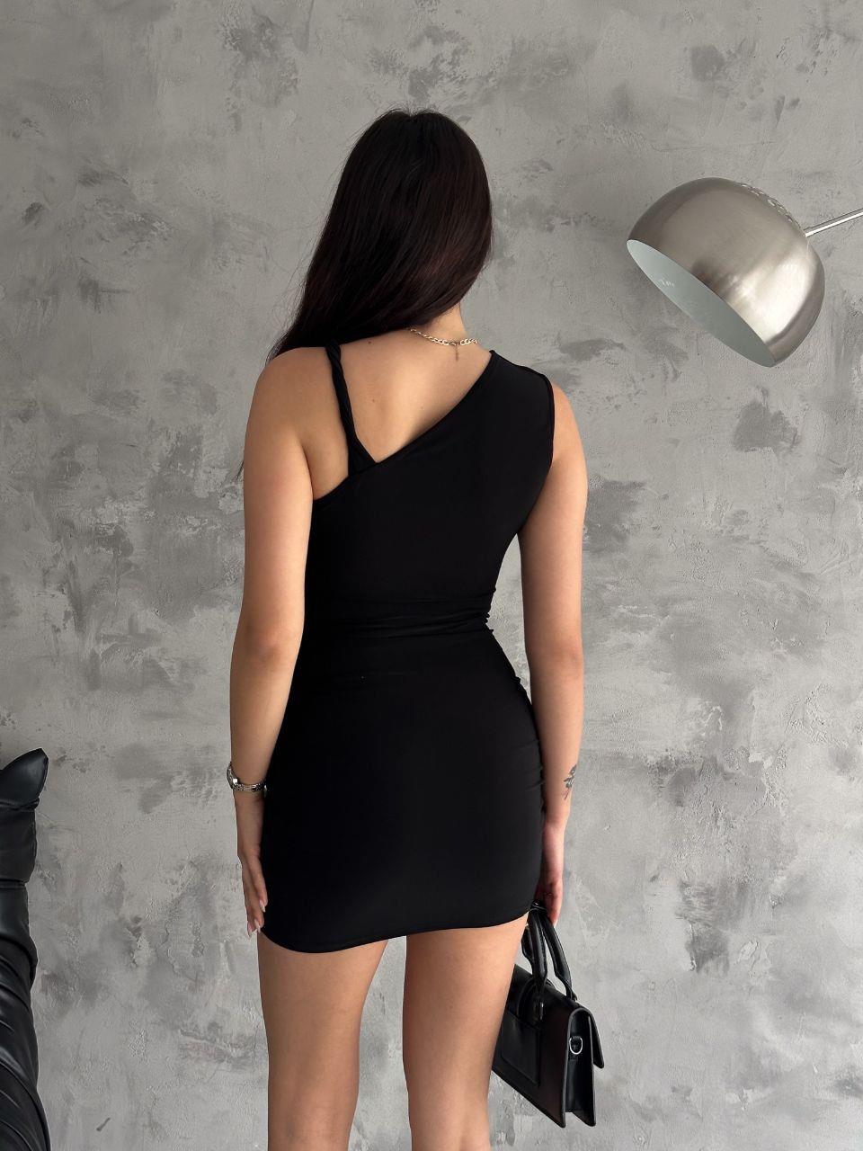 Sandy Kumaş Tek Omuz Askı Detaylı Elbise