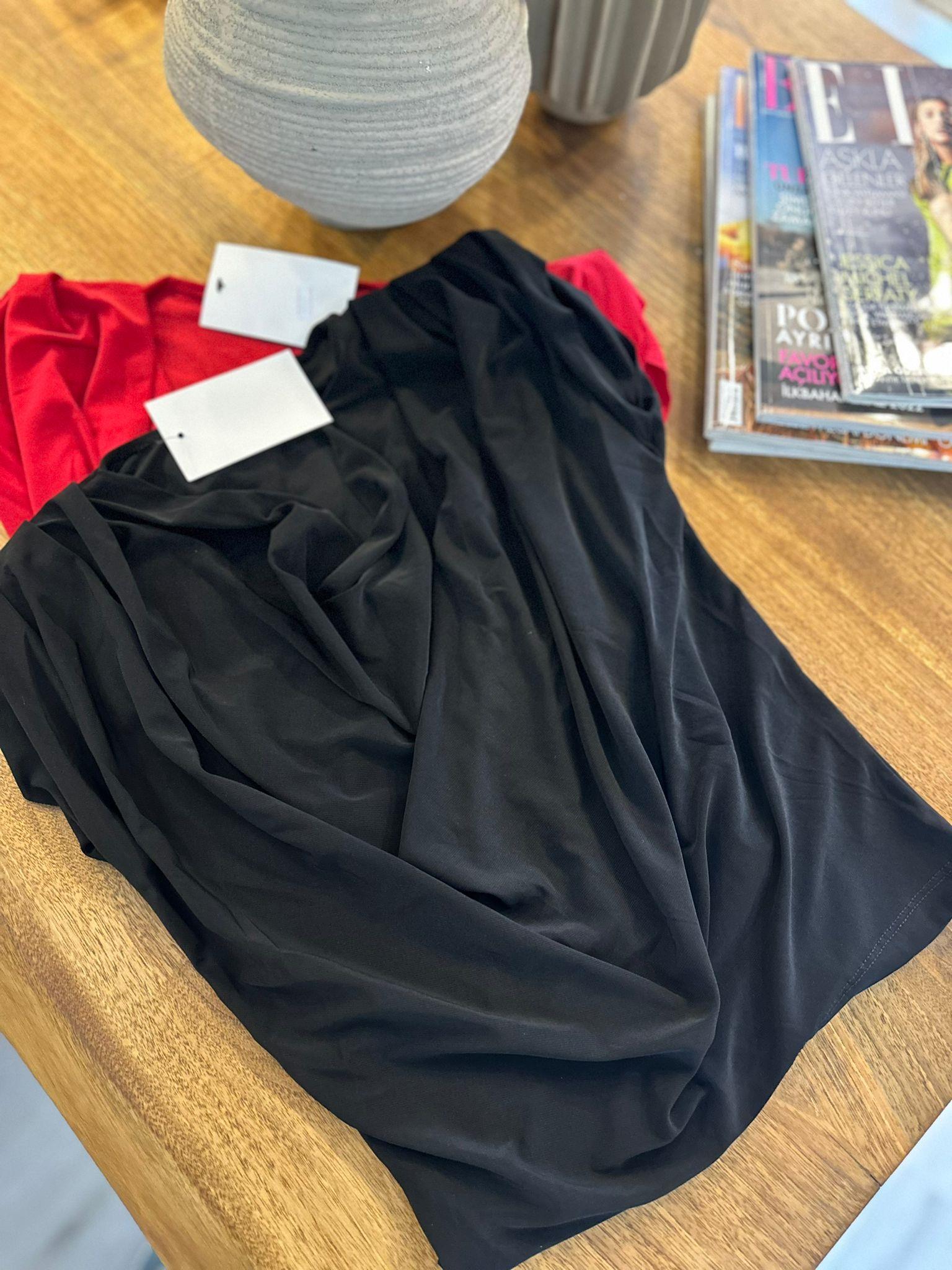 Sandy Kumaş Vatkalı Degaje Yaka Bluz 