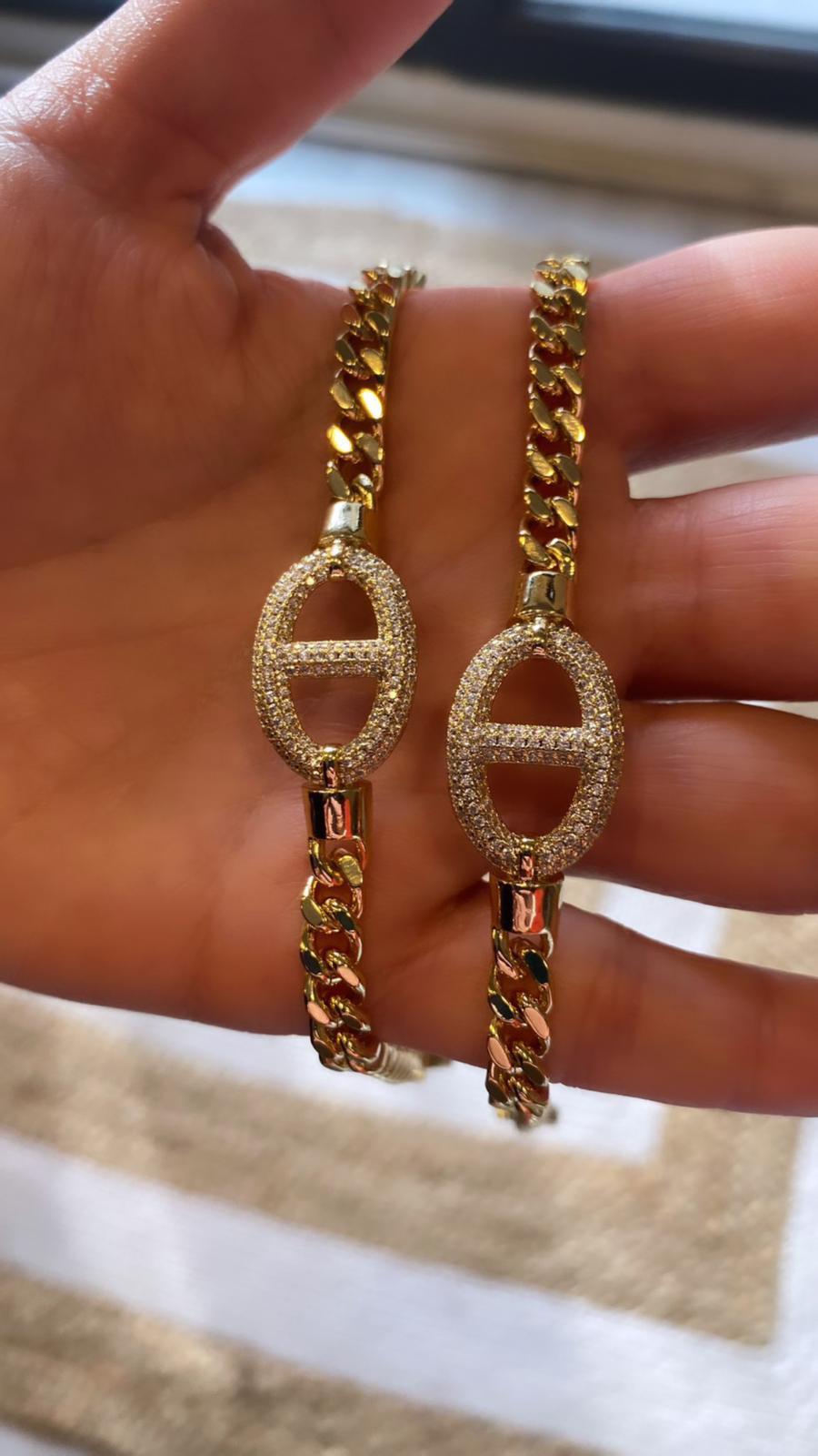 SB Xuping Zirkon Taşlı Zincir Detaylı Bileklik 