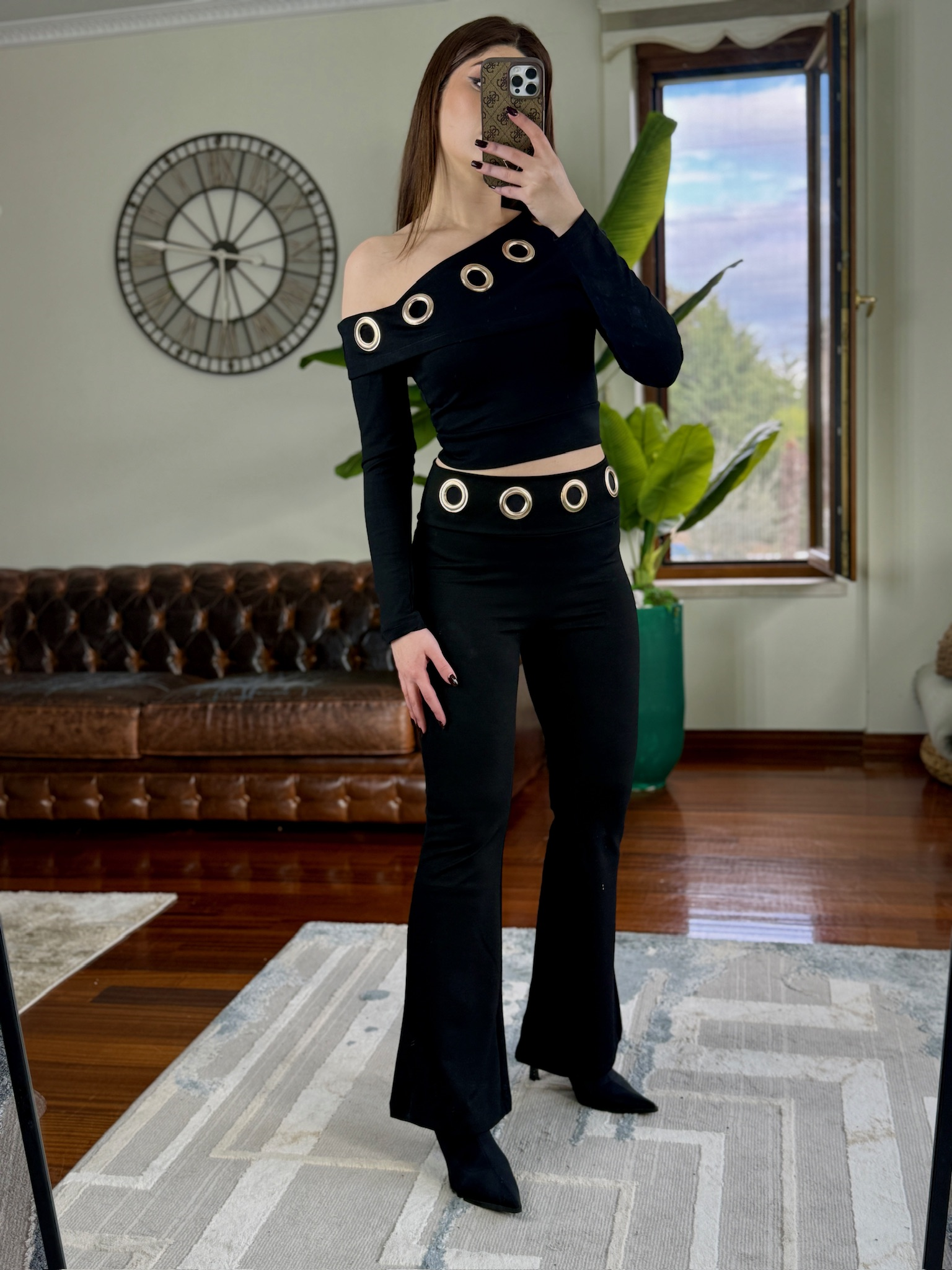 Scuba Kumaş Kuşgözü Detay İkili Takım 