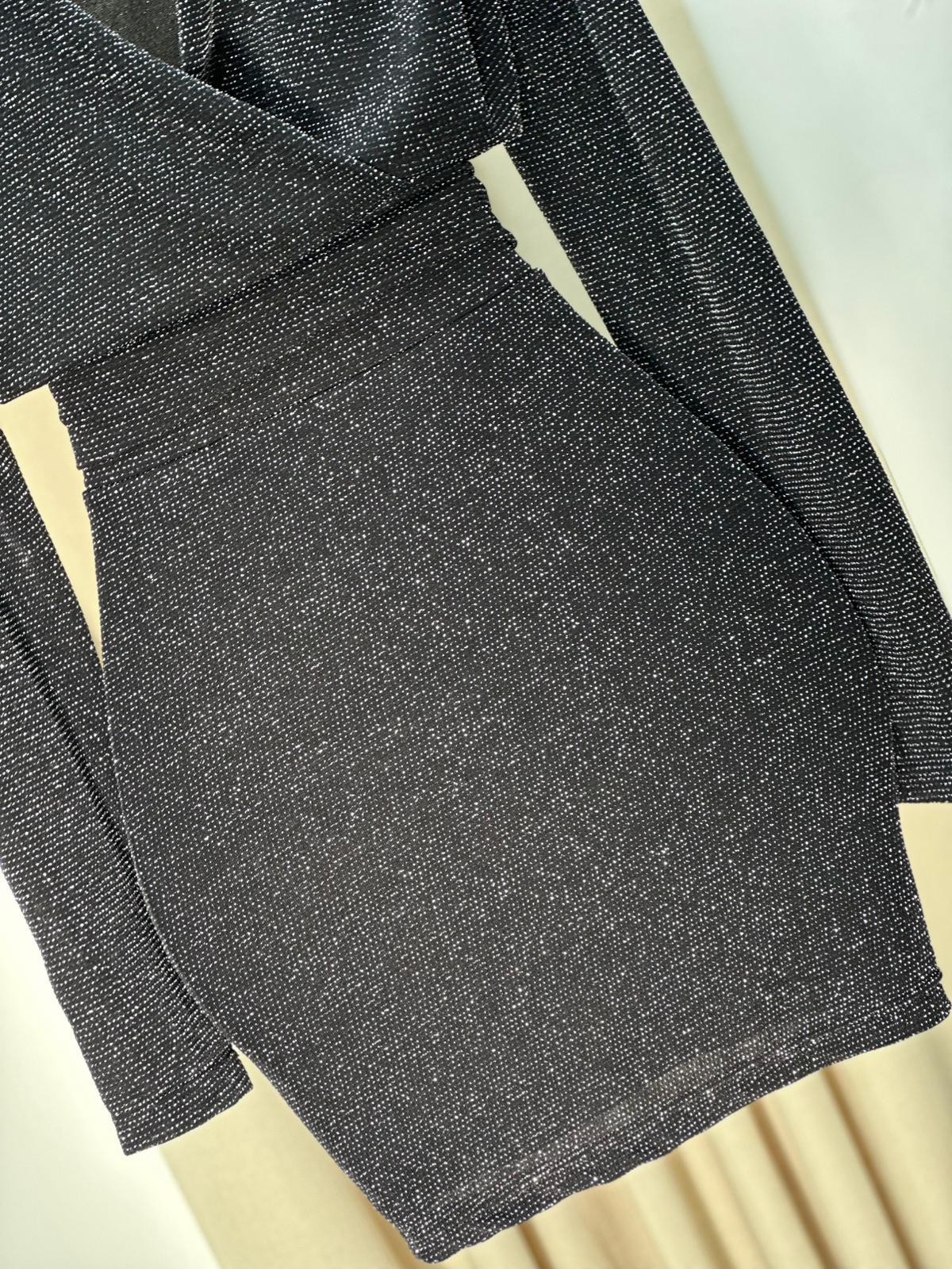 Simli Astarlı Fermuarsız Mini Etek