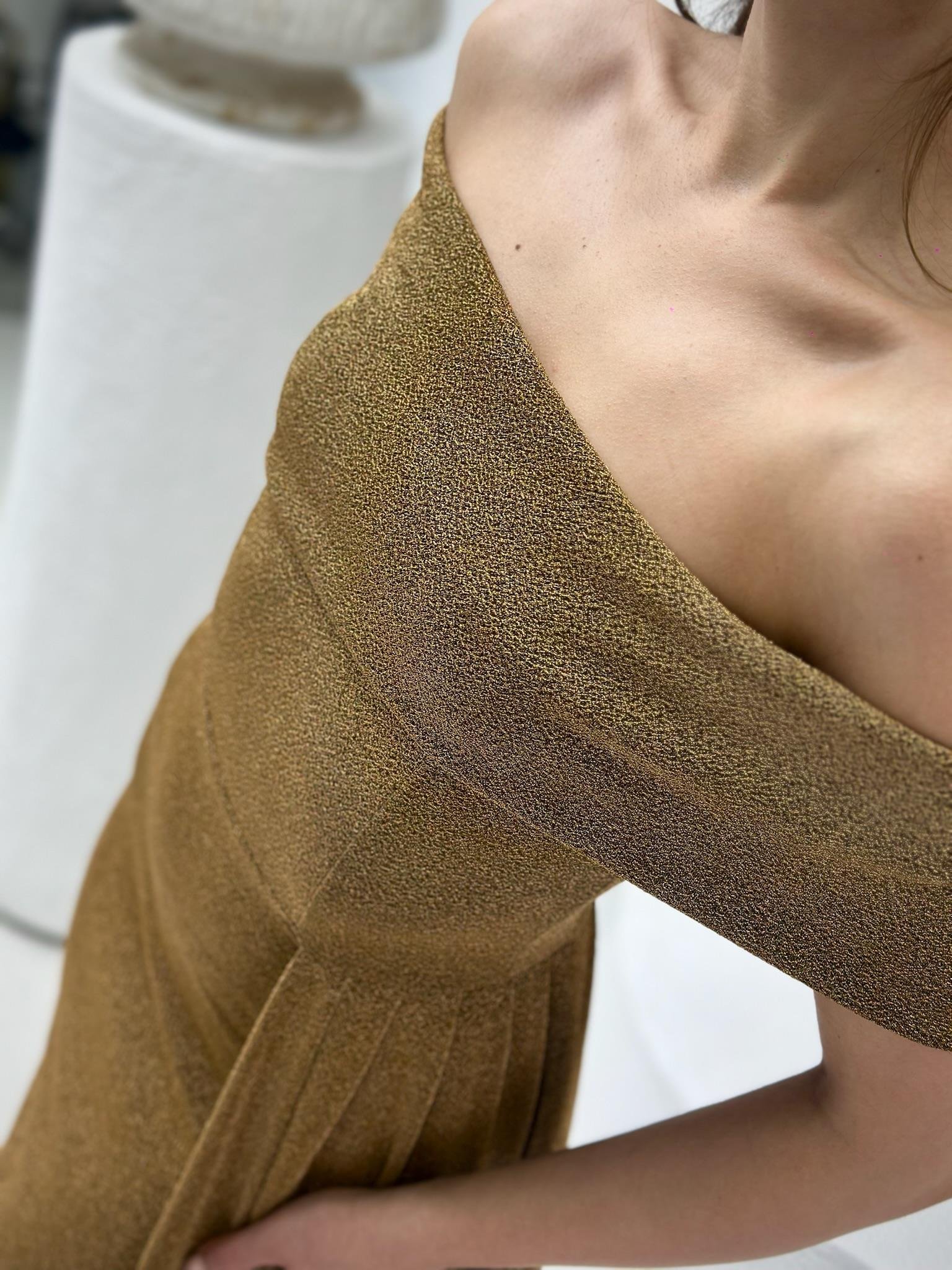 Simli Flowers Kumaş Tasarım Balık Elbisemiz Gold