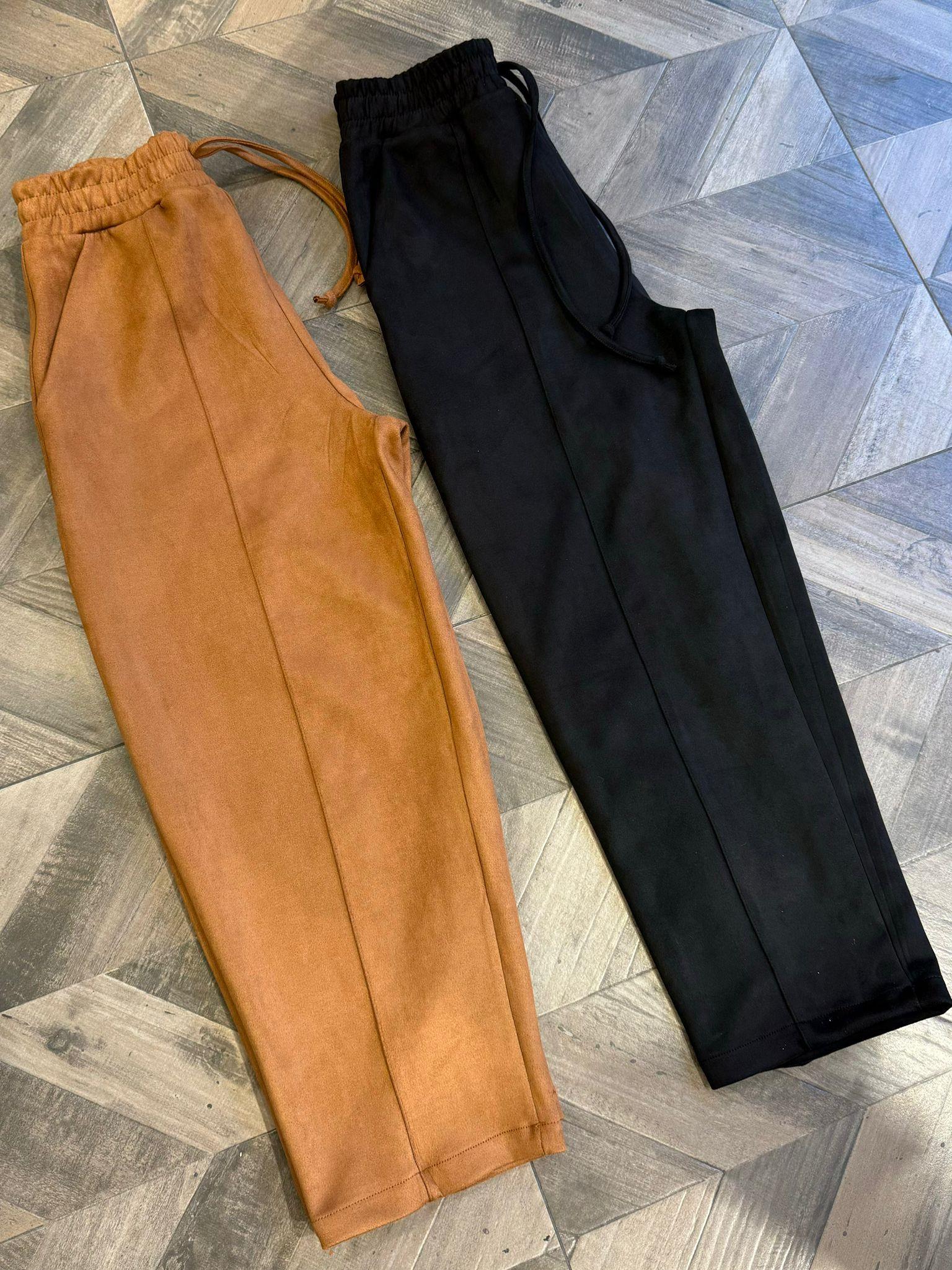 Süet Kumaş Çimalı Havuç Pantolon 