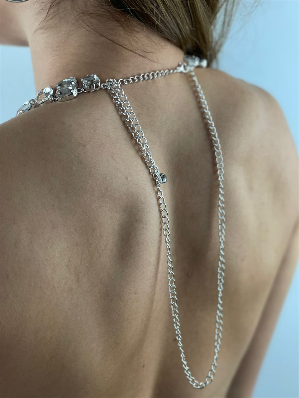 Taş Dizayn Payetli Sırt Dekolte Özel Kolleksiyon Siyah Elbise