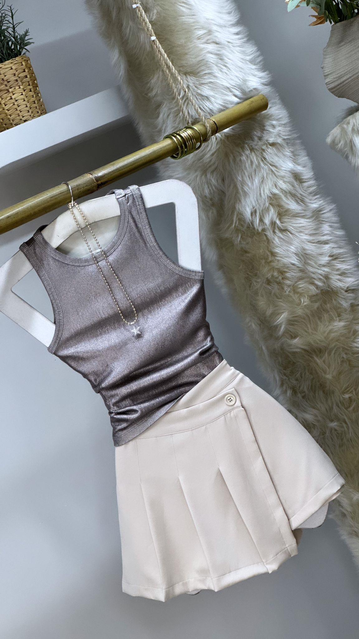 U Yaka Toparlayıcı Premium Kalite Parlak Bluz