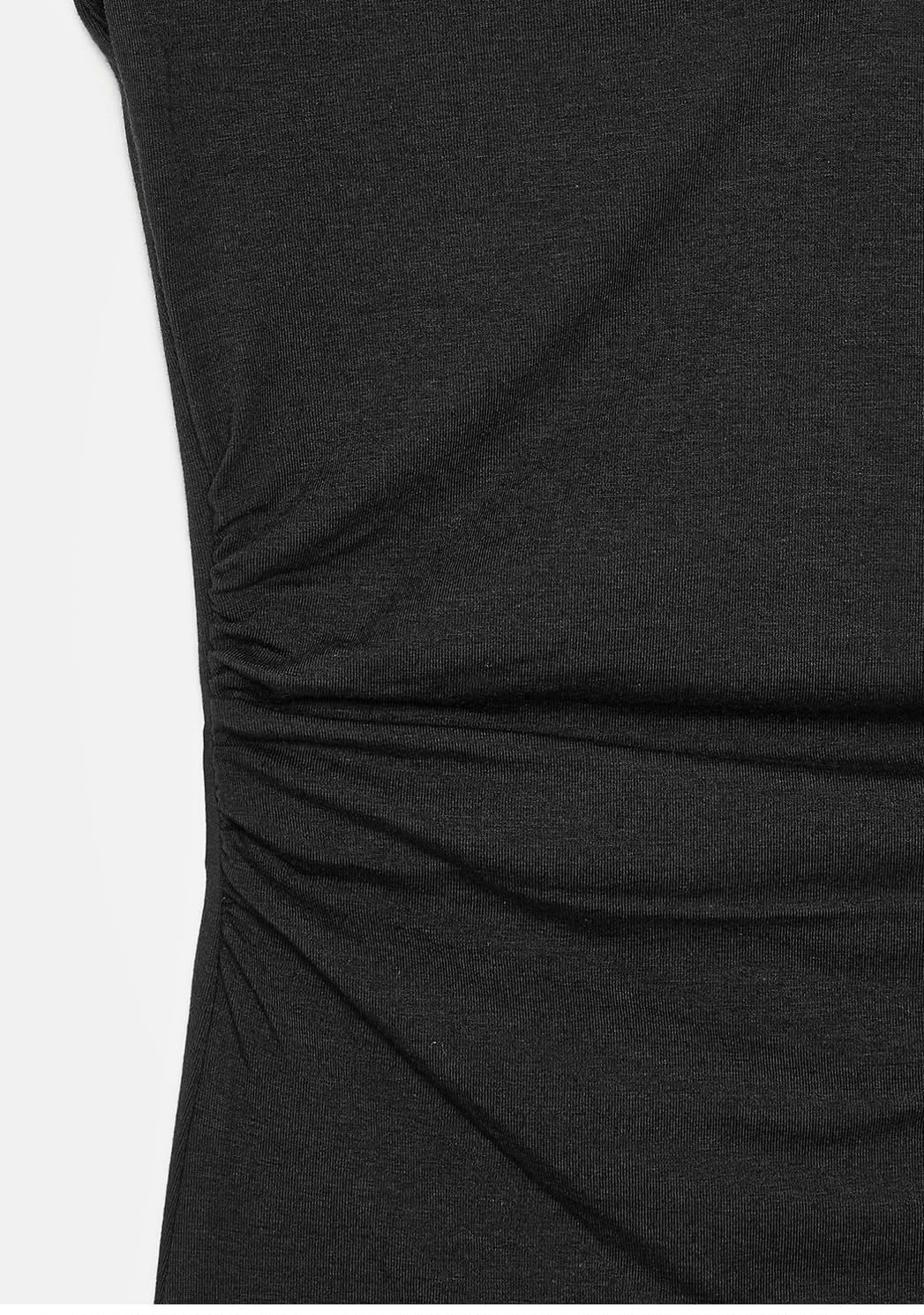 V Yaka Drape Detaylı Bluz Siyah