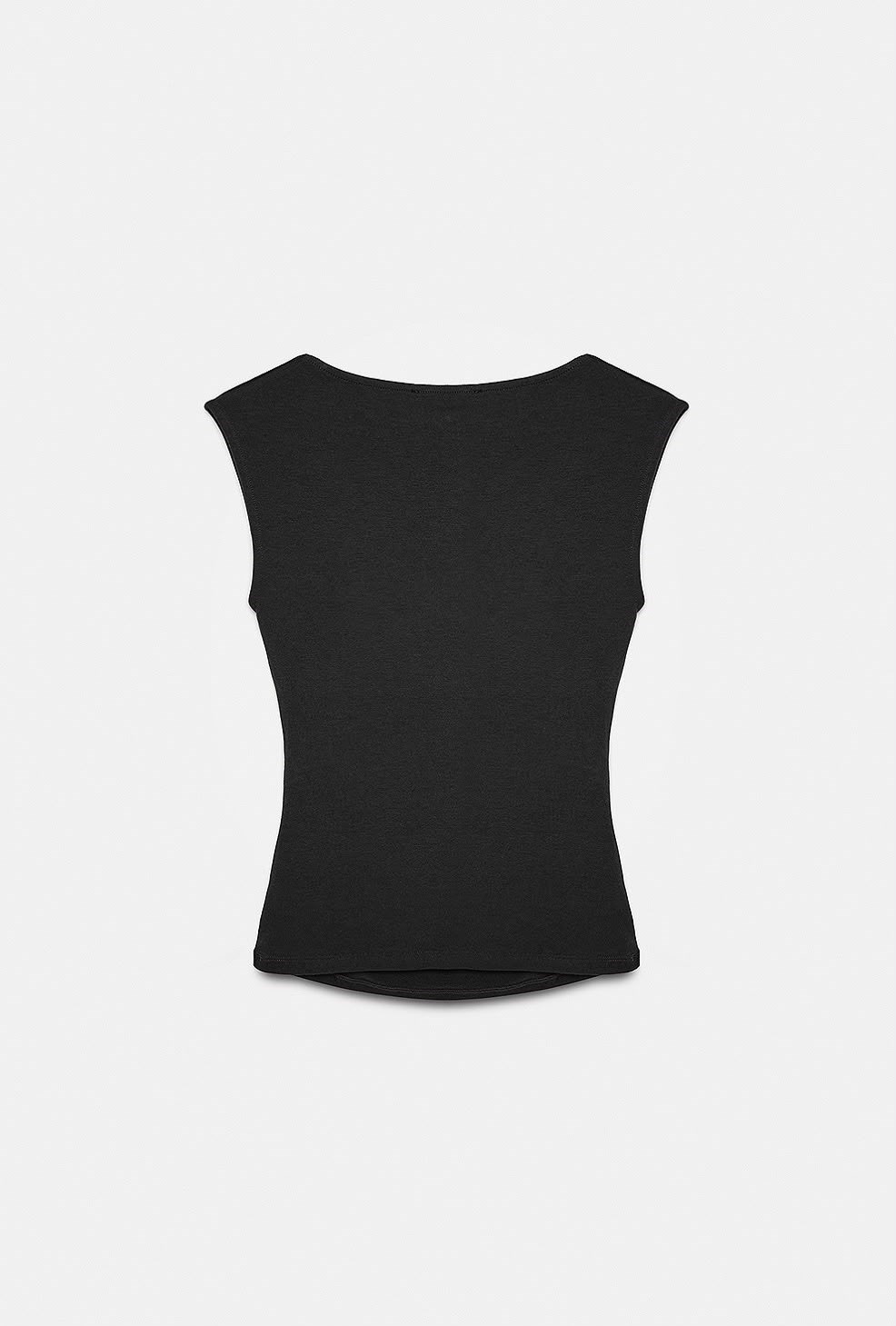 V Yaka Drape Detaylı Bluz Siyah