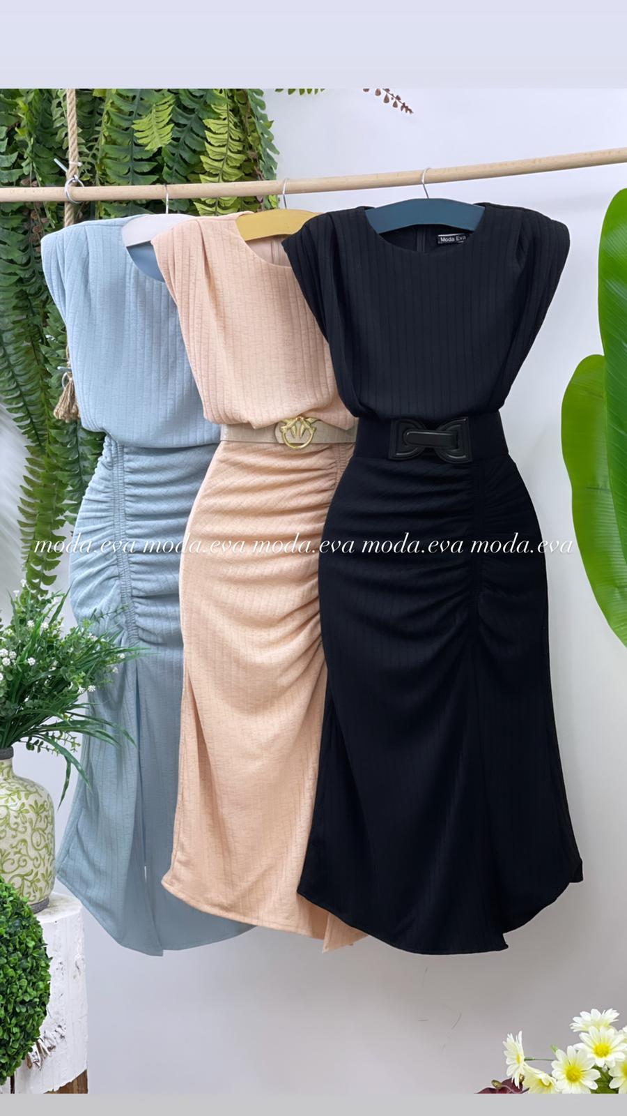 Vatkalı Astarlı Merserize Triko Elbise