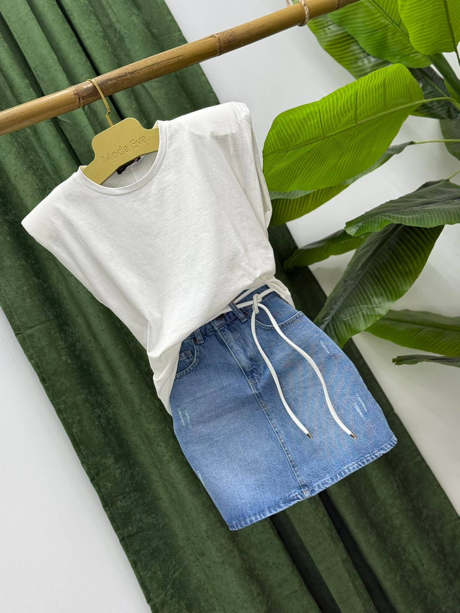 Vatkalı Basic T-shirt Beyaz