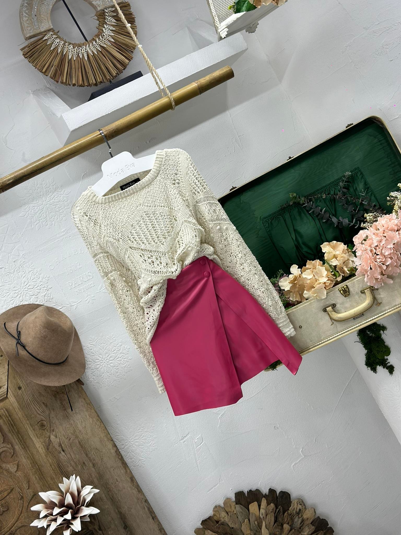 Vegan Deri Kumaş İçi Süet Kaplama Düğmeli Şort Etek