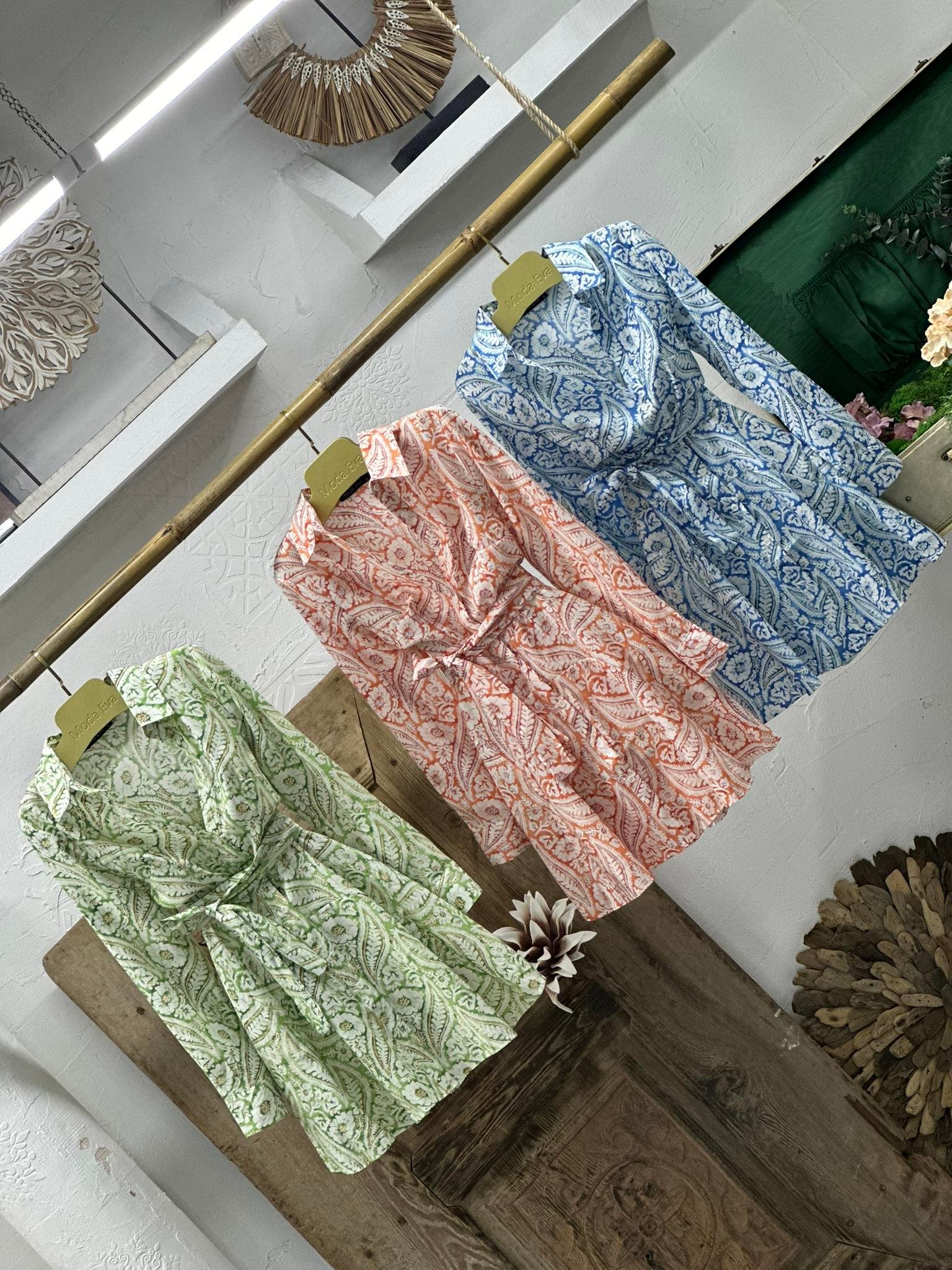 Viskon Kumaş Şal Desen Kloş Gömlek Elbise