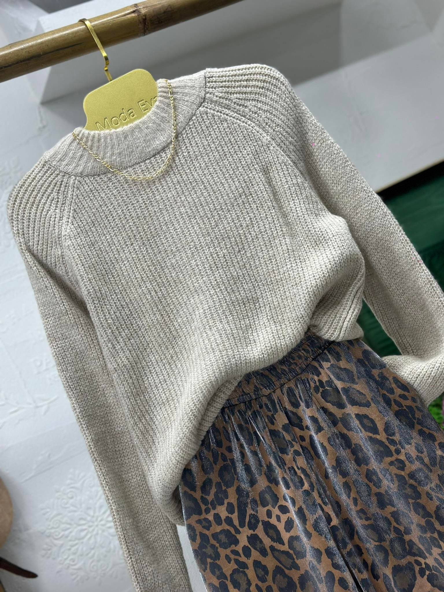 Yuvarlak Yaka Oversize Yumoş Triko Basic Kazak 