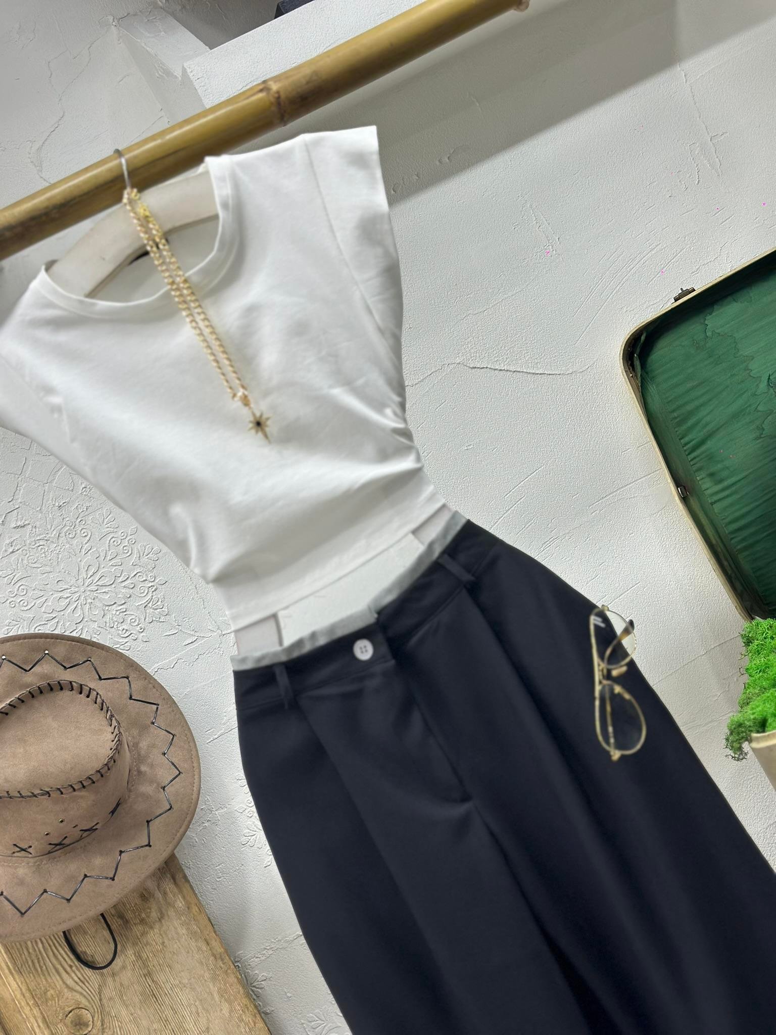 Yuvarlak Yaka Sıfır Kol Premium Crop