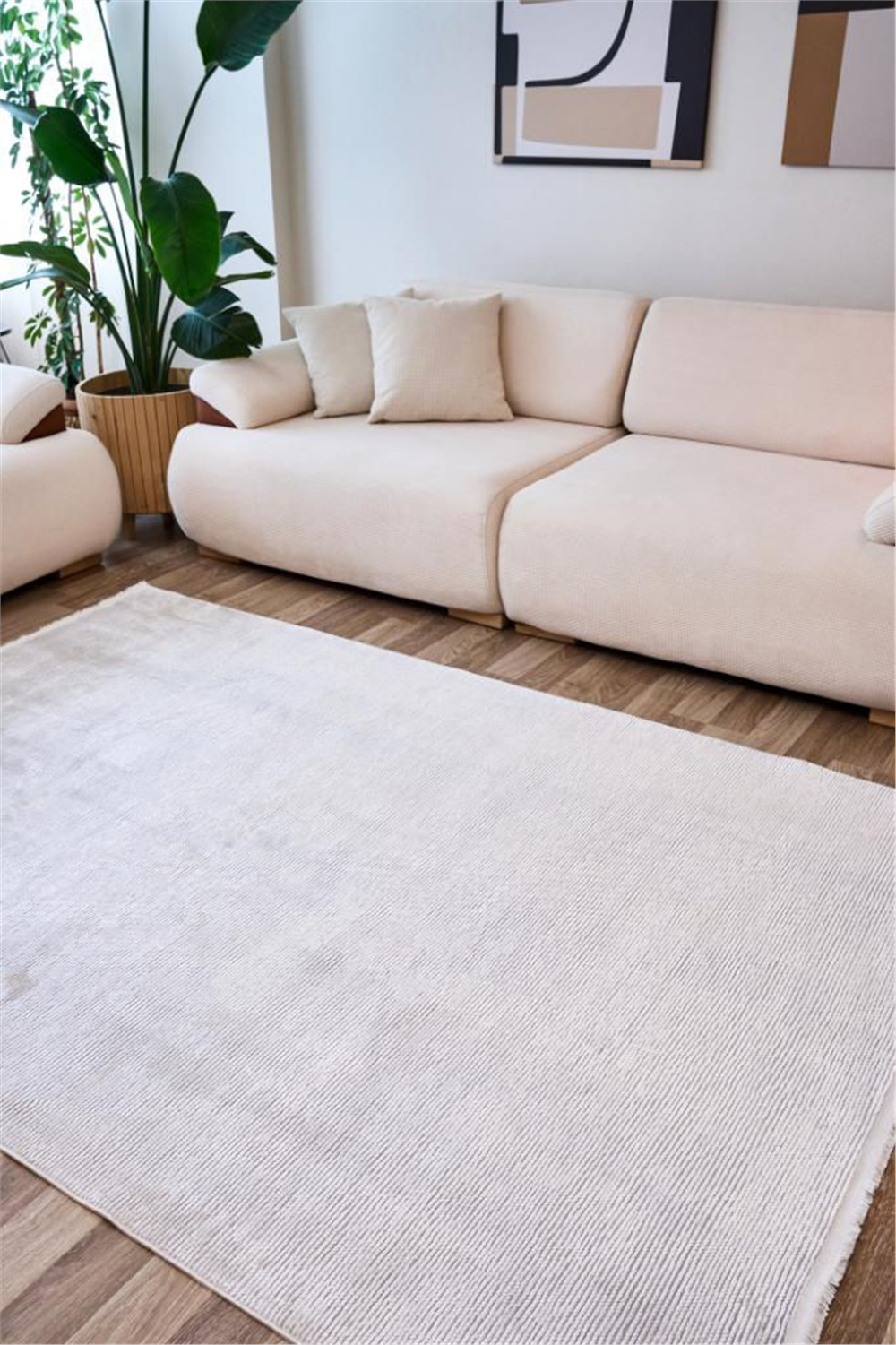Aura 2832 Krem - Makine Halısı