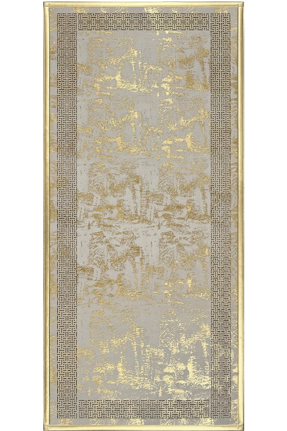 Gold Eskitme Diamond Deri Efektli Modern Halı