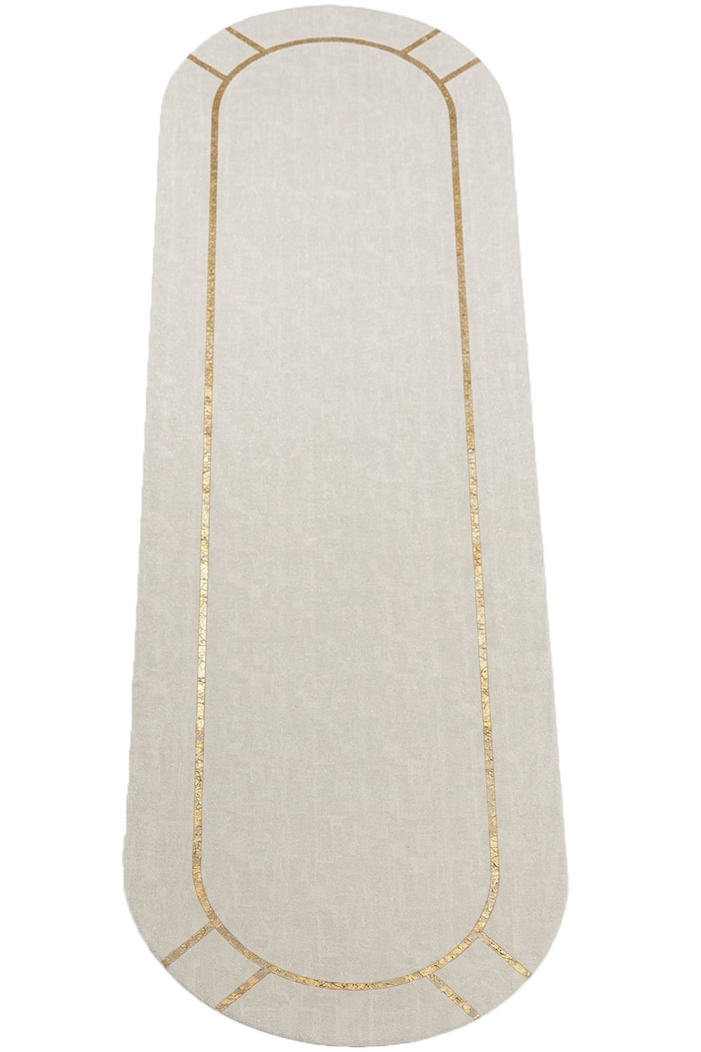 Krem Gold Rono Deri Oval Halı