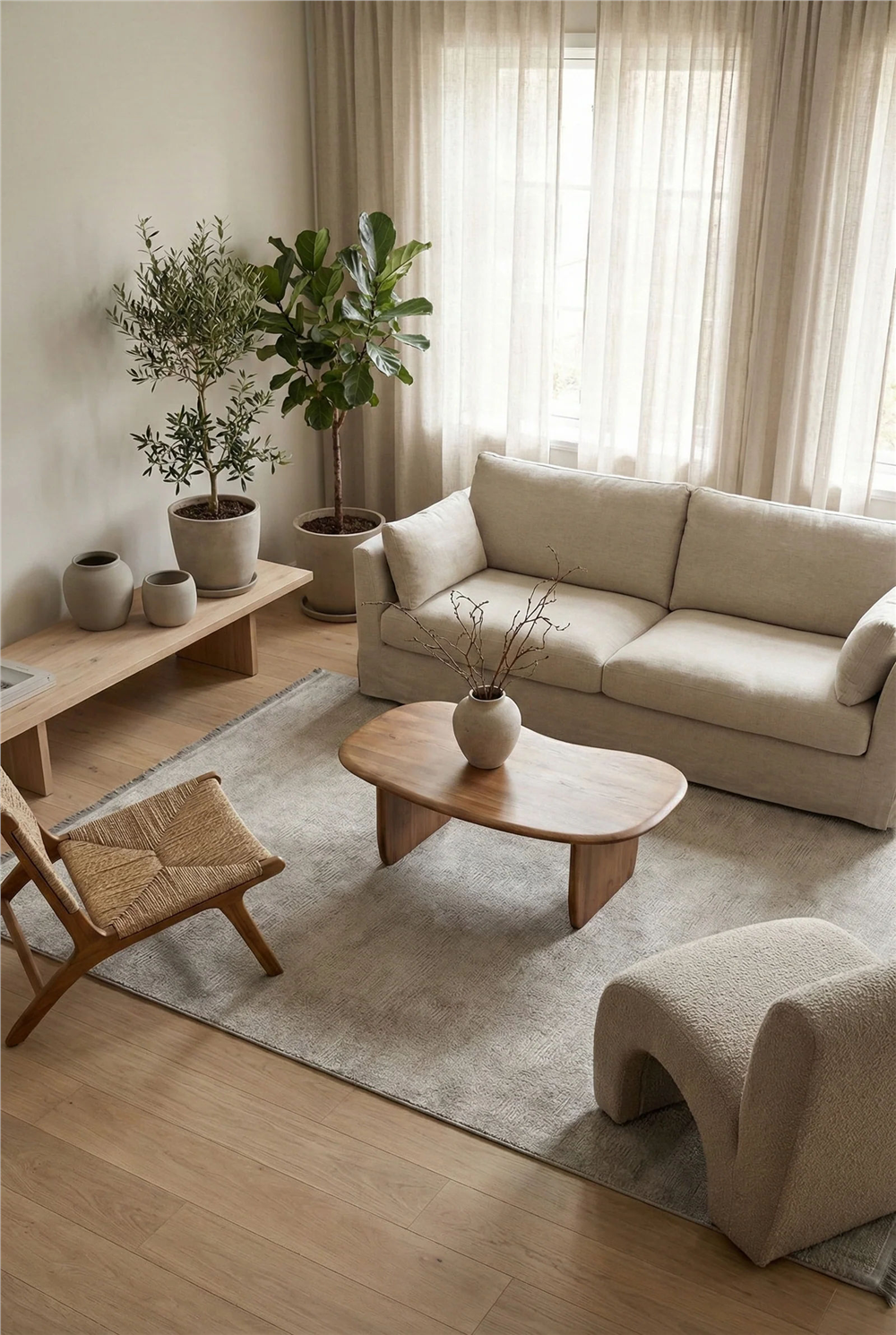 Line LN02 Grey Modern Çizgili Bohem Salon Halısı