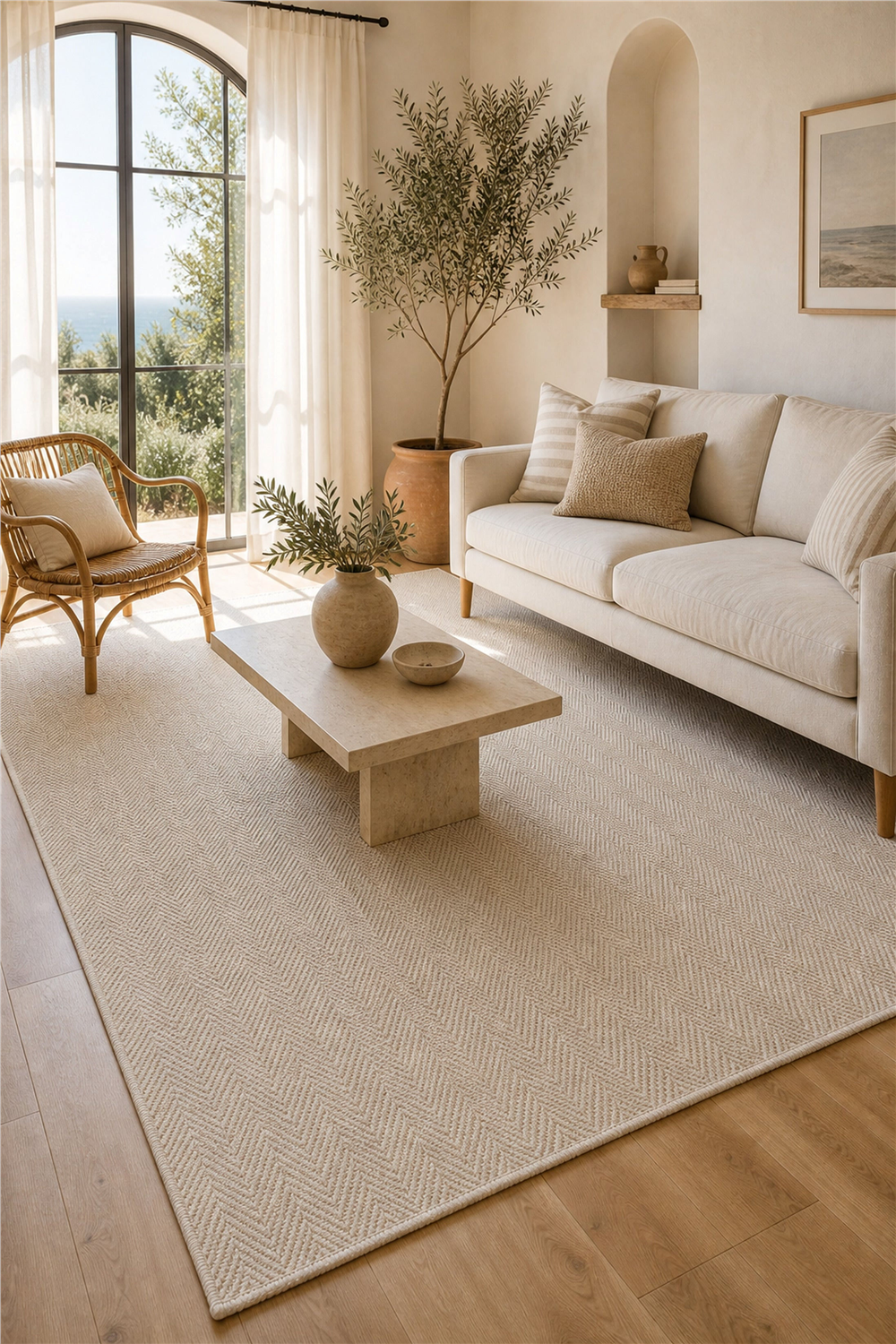 Luna LN01 Cream Doğal Sisal Halı