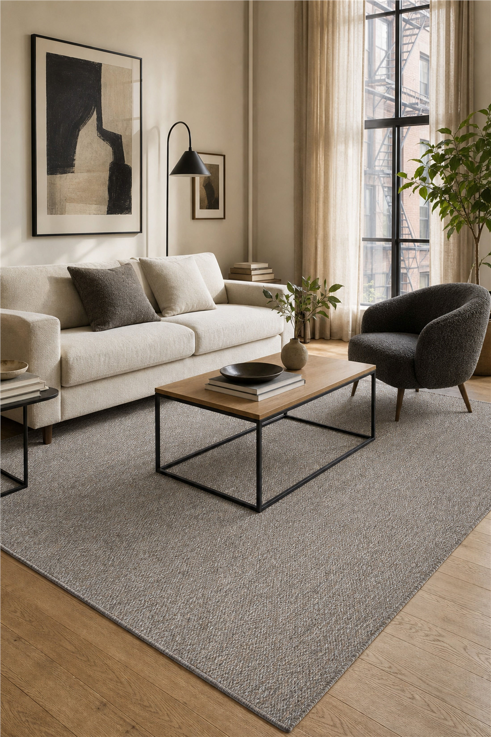 Luna LN02 Grey Doğal Sisal Halı
