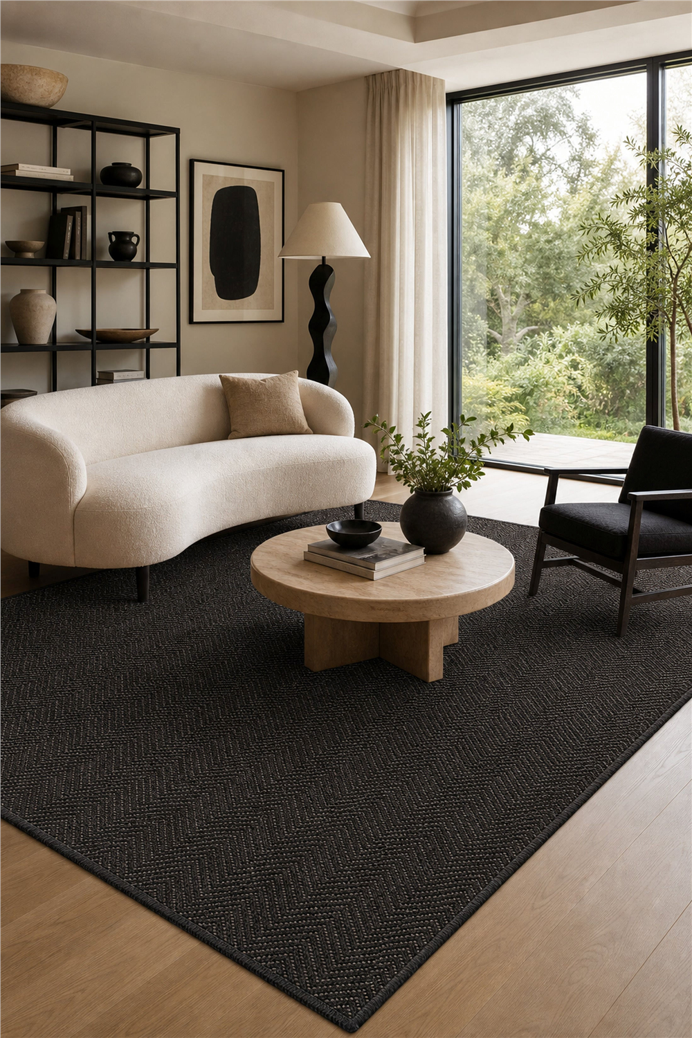 Luna LN04 Anthracite Doğal Sisal Halı