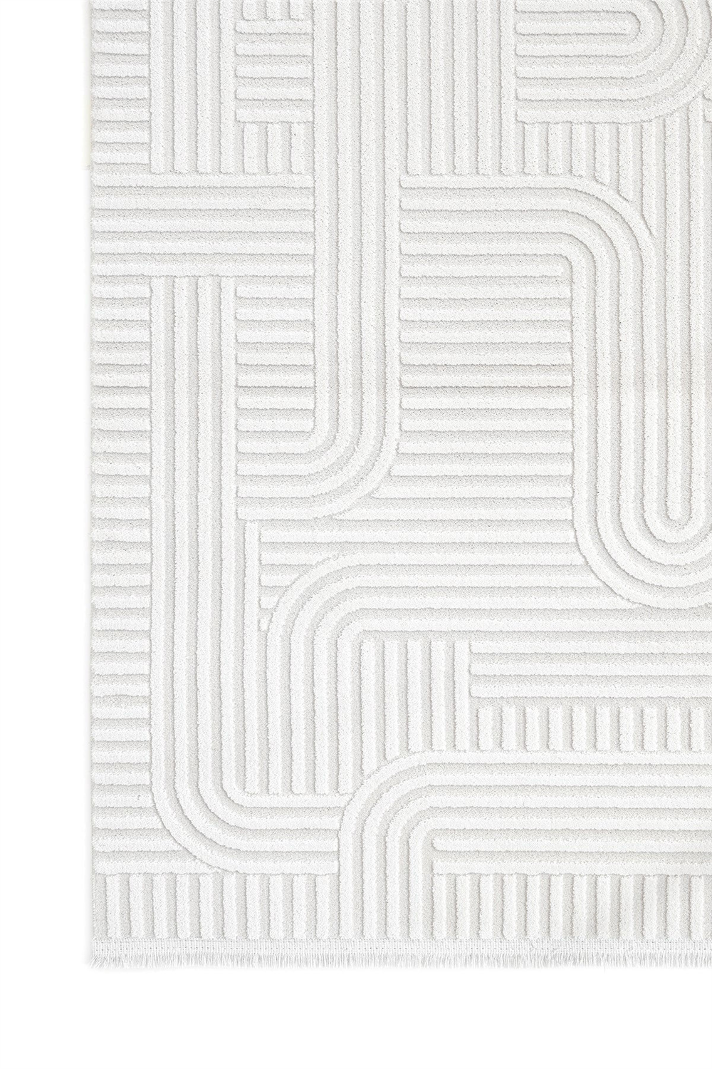 Nova - Maze Takma Saçaklı Modern Oturma Odası, Antre ve Mutfak Halısı