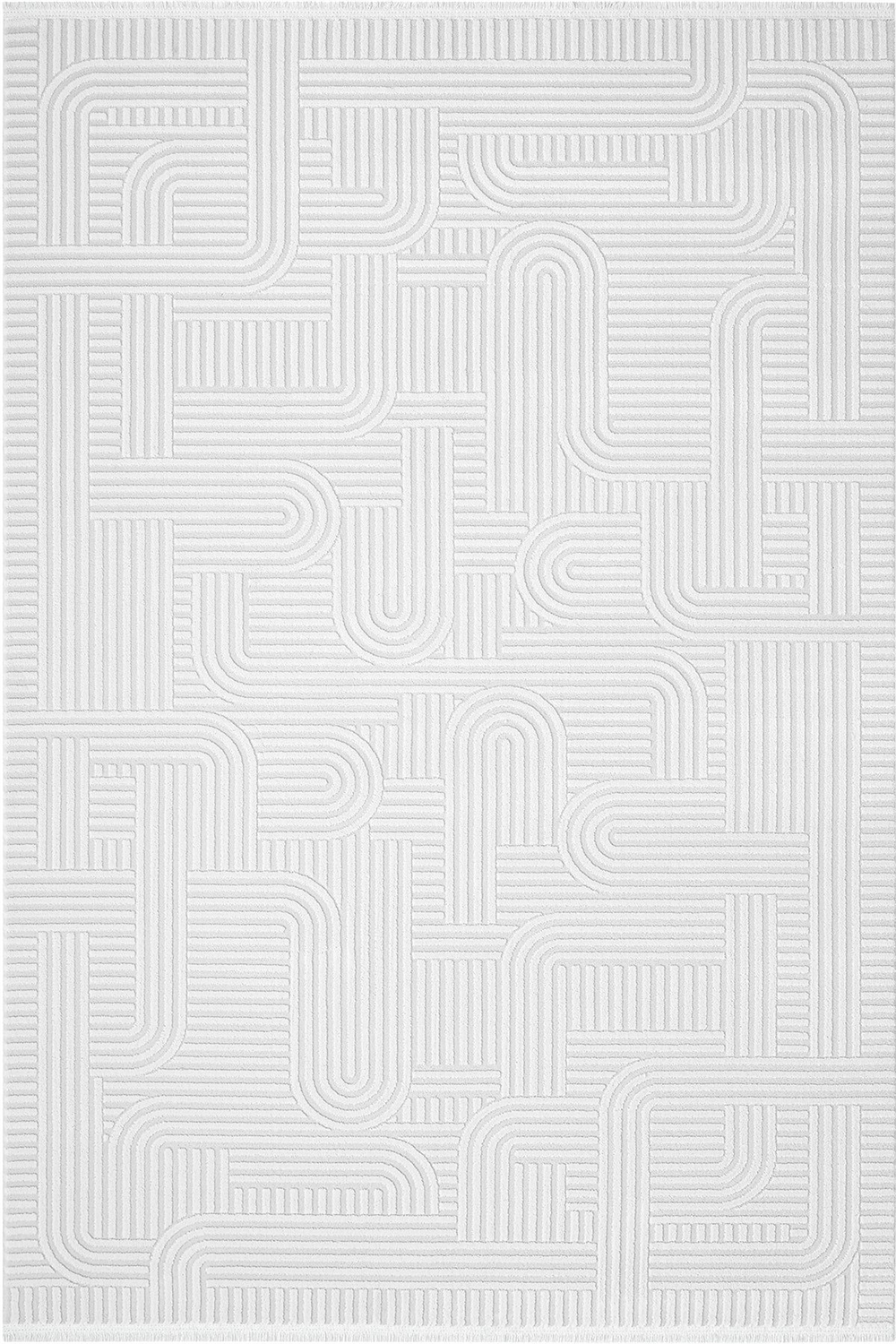 Nova - Maze Takma Saçaklı Modern Oturma Odası, Antre ve Mutfak Halısı
