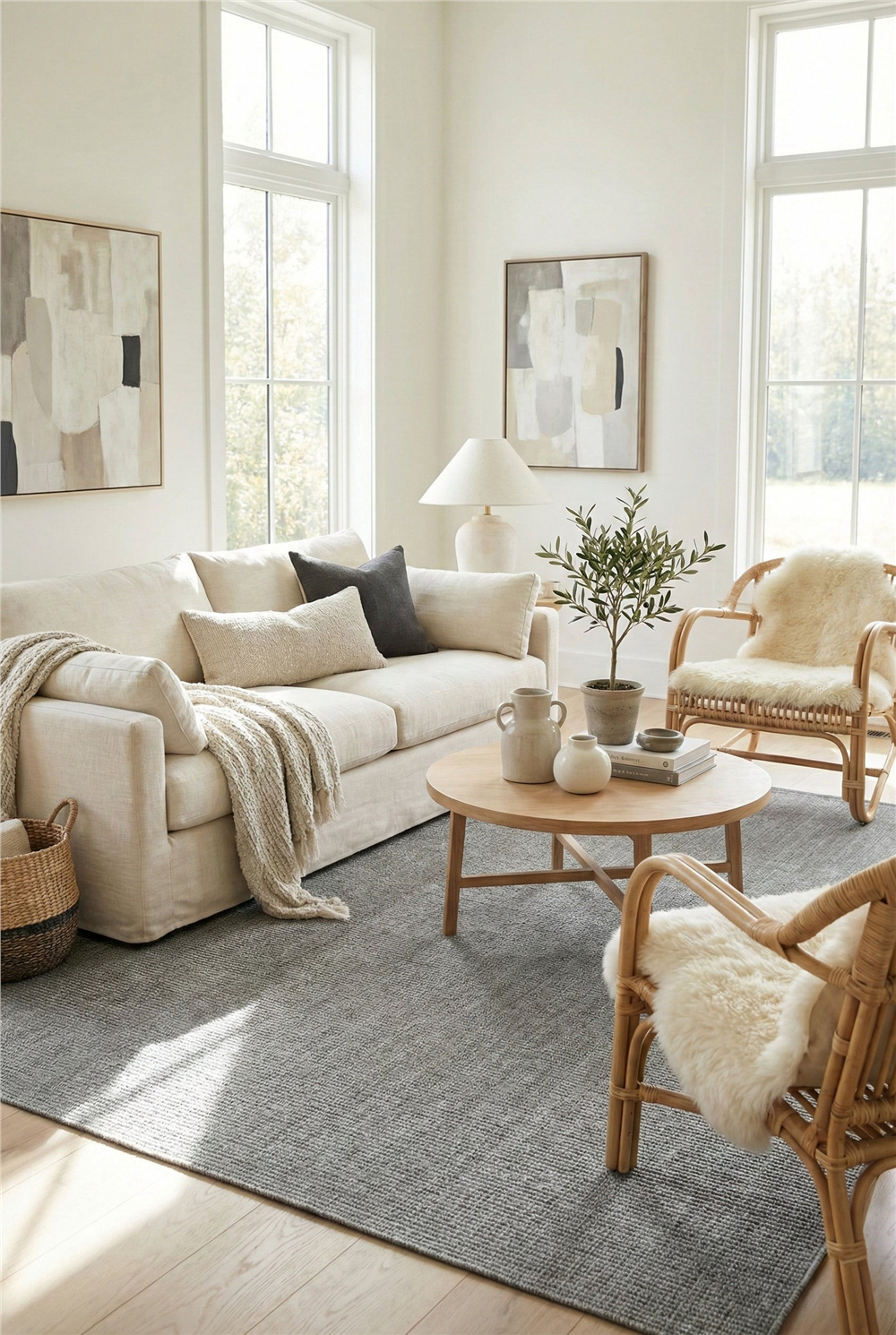 Suit 02 Grey Doğal Sisal Halı