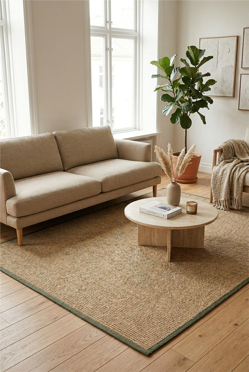 Suit SU03 Jut Biye 03 Green Doğal Sisal Halı