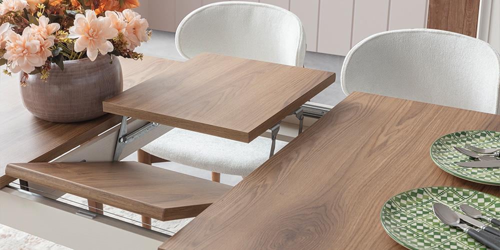 Ada Beyaz Ceviz Açılır Masa