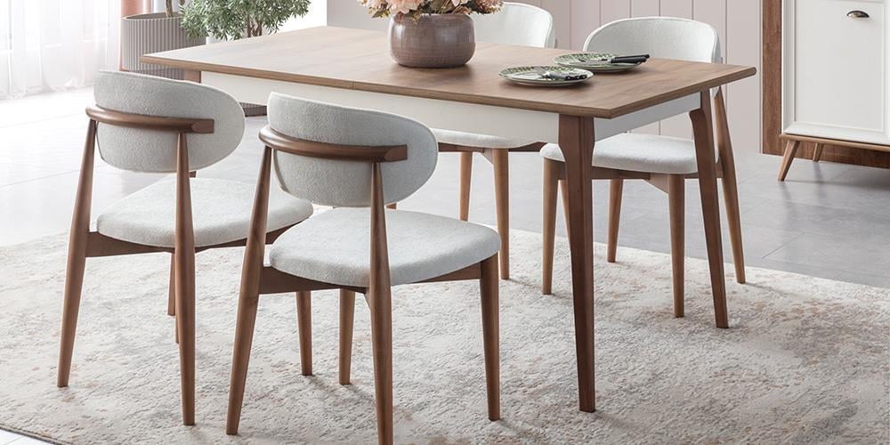 Ada Beyaz Ceviz Yemek Odası