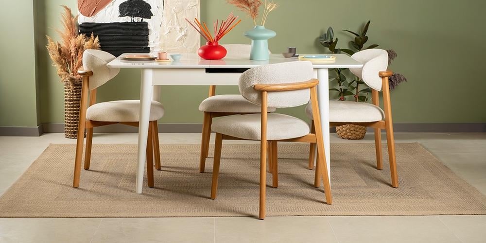 Ala Beyaz Mutfak Masa Takımı