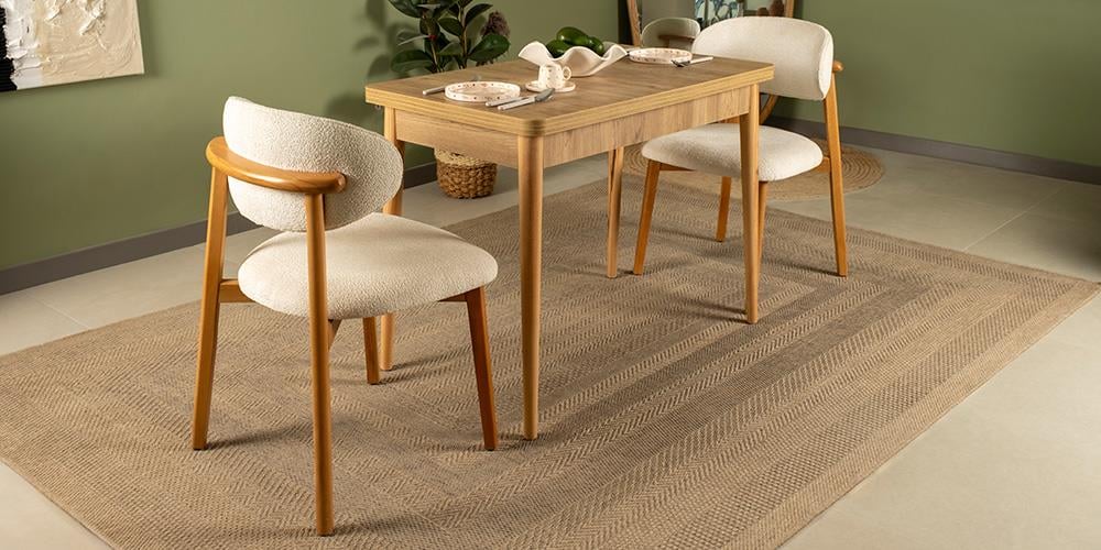 Ala Ceviz Katlanan Mutfak Masa Takımı