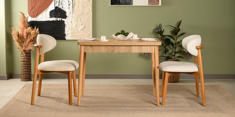 Ala Ceviz Katlanan Mutfak Masa Takımı