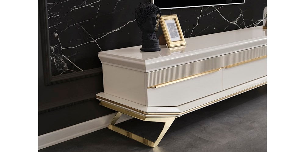 Angel Beyaz Gold TV Ünitesi