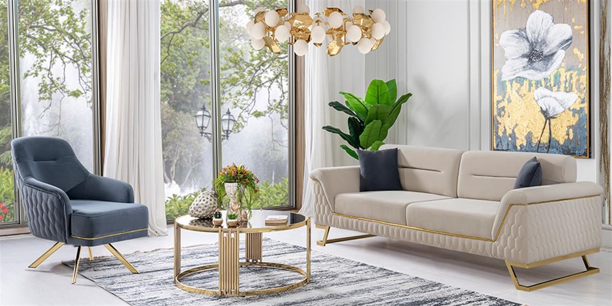 Artoo Gold Metal Koltuk Takımı