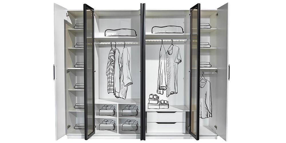 Asil Cam Kapaklı Dolap