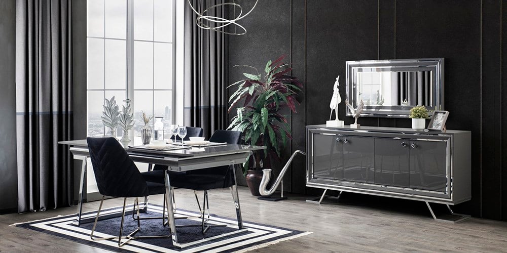 Asos Gümüş Ayaklı Yemek Odası