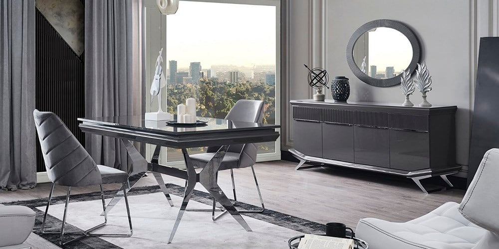 Asya Gümüş Ayaklı Yemek Odası