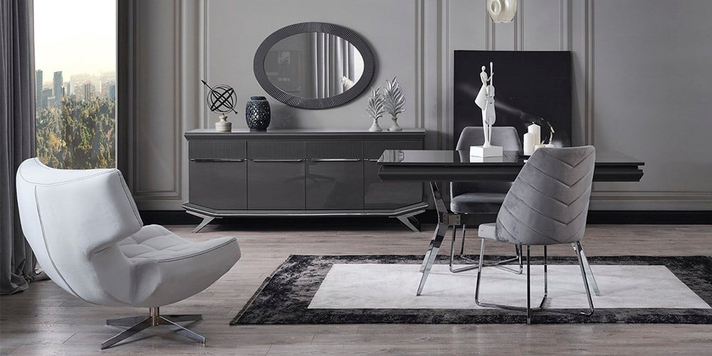 Asya Gümüş Ayaklı Yemek Odası