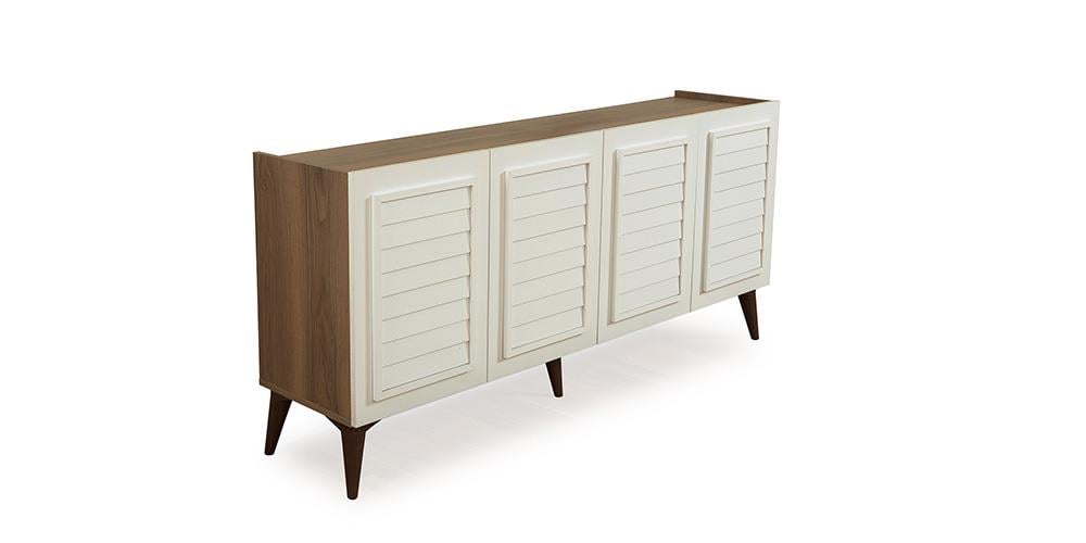 Beykoz Ceviz Beyaz Aynalı Konsol