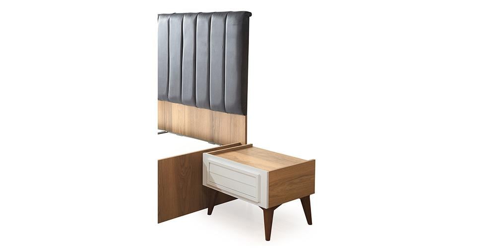 Beykoz Ceviz  Beyaz Komodin