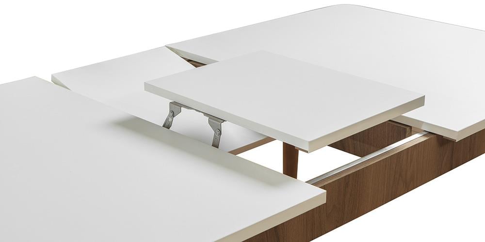 Beykoz Ceviz Beyaz Yemek Odası Takımı