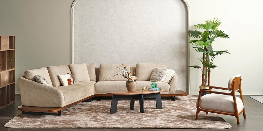 Bono Krem Köşe Koltuk Takımı